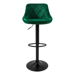 ML-Design Barhocker 4er Set, grünem Samt, gepolstert, drehbar, mit Fußstütze.