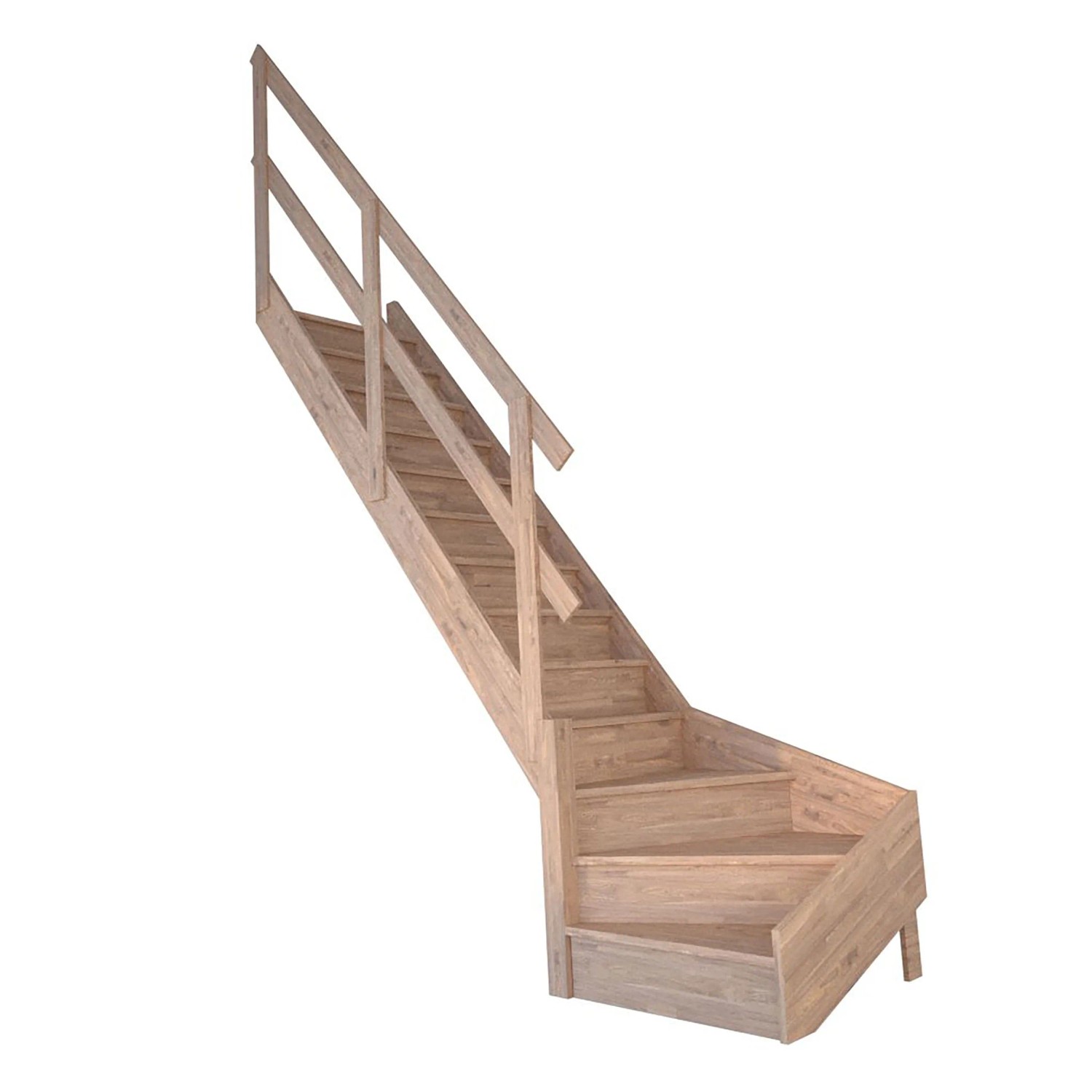 StarWood Treppe Rhodos Eiche Gewendelt Links Setzstufen Holzgeländer FSC® günstig online kaufen