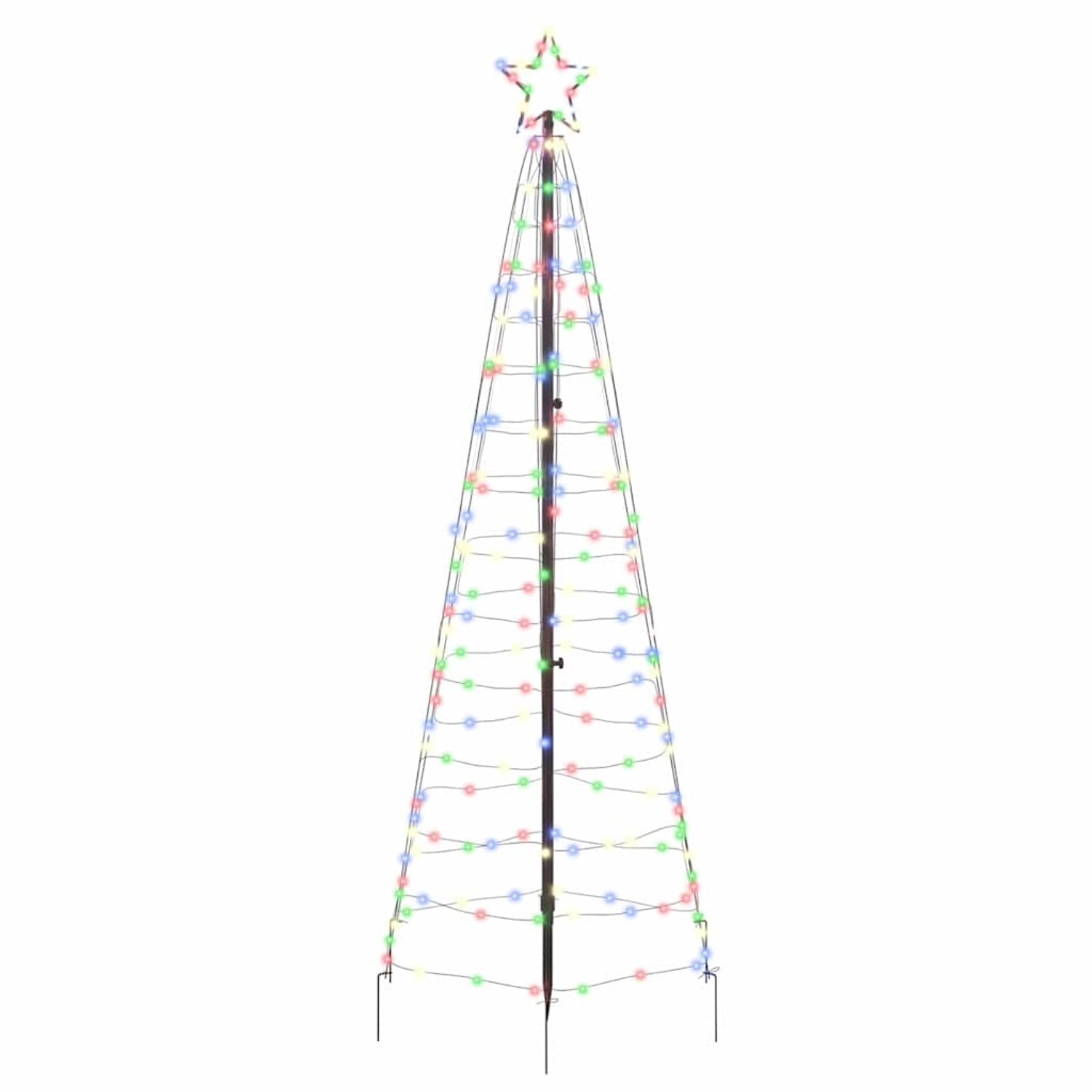 vidaXL LED Weihnachtsbaum mit Erdspießen Mehrfarbig 250 cm Eisen 42018751