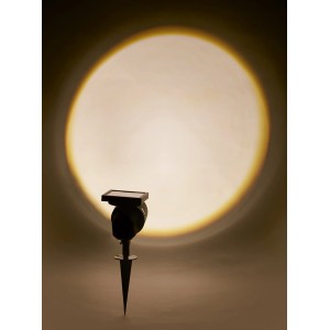 Solar-LED-Spot Schwarz Warmweiß 33 cm x 10,5 cm x 14 cm