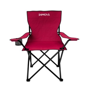24Move Campingstuhl Faltstuhl Rot Getraenkehalter Tragetasche Outdoor Faltbar 100Kg Klappstuhl