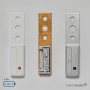HmIP Fenstergriffsensor in Weiß, Silber und geöffnet mit Batteriefach für Hausautomation.