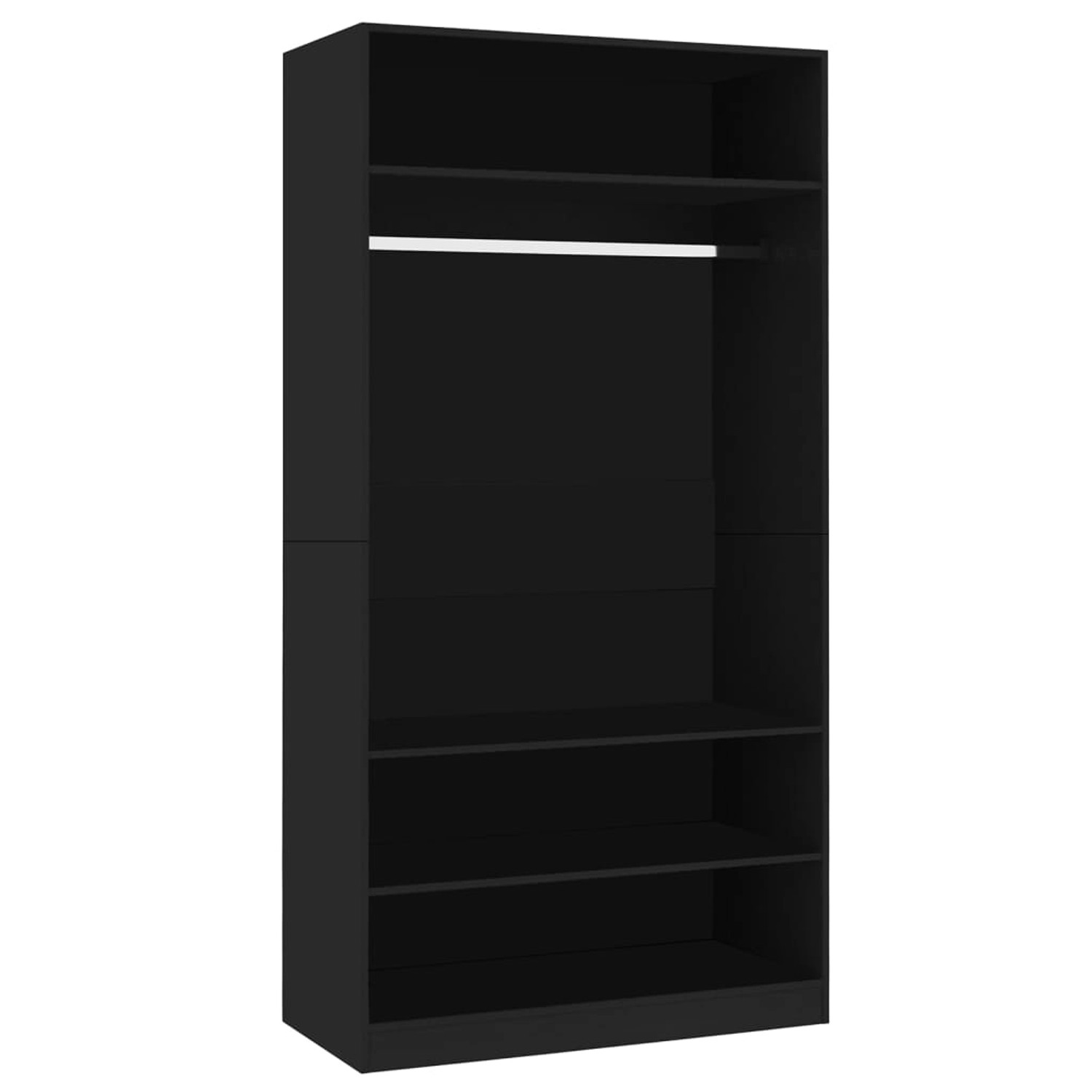 vidaXL Kleiderschrank Schwarz 100x50x200 cm Holzwerkstoff Modell 1