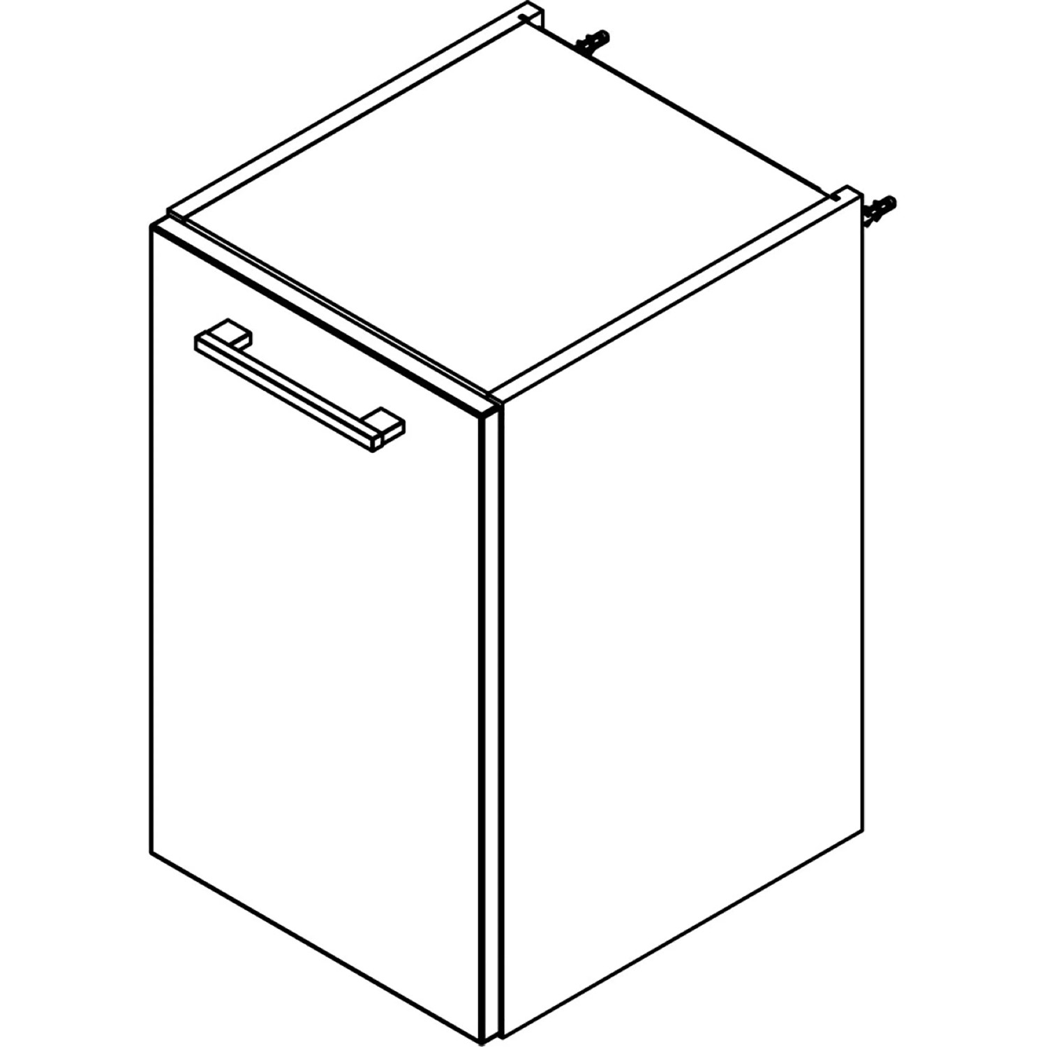 Fackelmann Waschtisch-Unterschrank Verona, 35 cm, Nussbaum/Weiß Hochglanz, für Badmöbel.