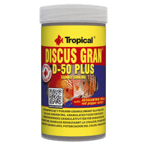 Tropical Discus Gran D-50 Plus Fischfutter-Granulat, 100ml Dose für Diskusfische.