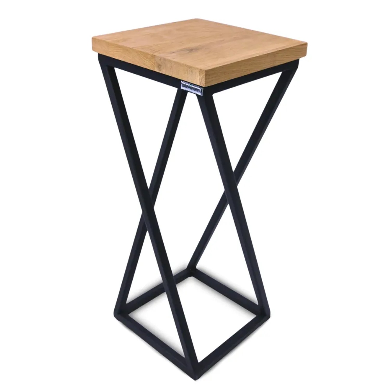 DELUKE Blumenständer Holz Metallgestell KABRI 50cm Hoch Eichenholz Dekoständer für Blumen Pflanzenregal Pflanzenständer