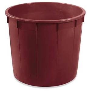 Runder, bordeauxroter PROREGAL Eimer P150232 mit 230 Litern Volumen, geeignet für Fermentation.