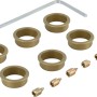 Hoppe Zubehör-Set für Innengarnituren in Gold: Führungsringe, Schrauben und Innensechskantschlüssel.