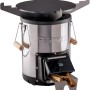 Petromax Grillplatte mit Kochkreuz auf Raketenofen, Grillutensil für Outdoor-Küche.