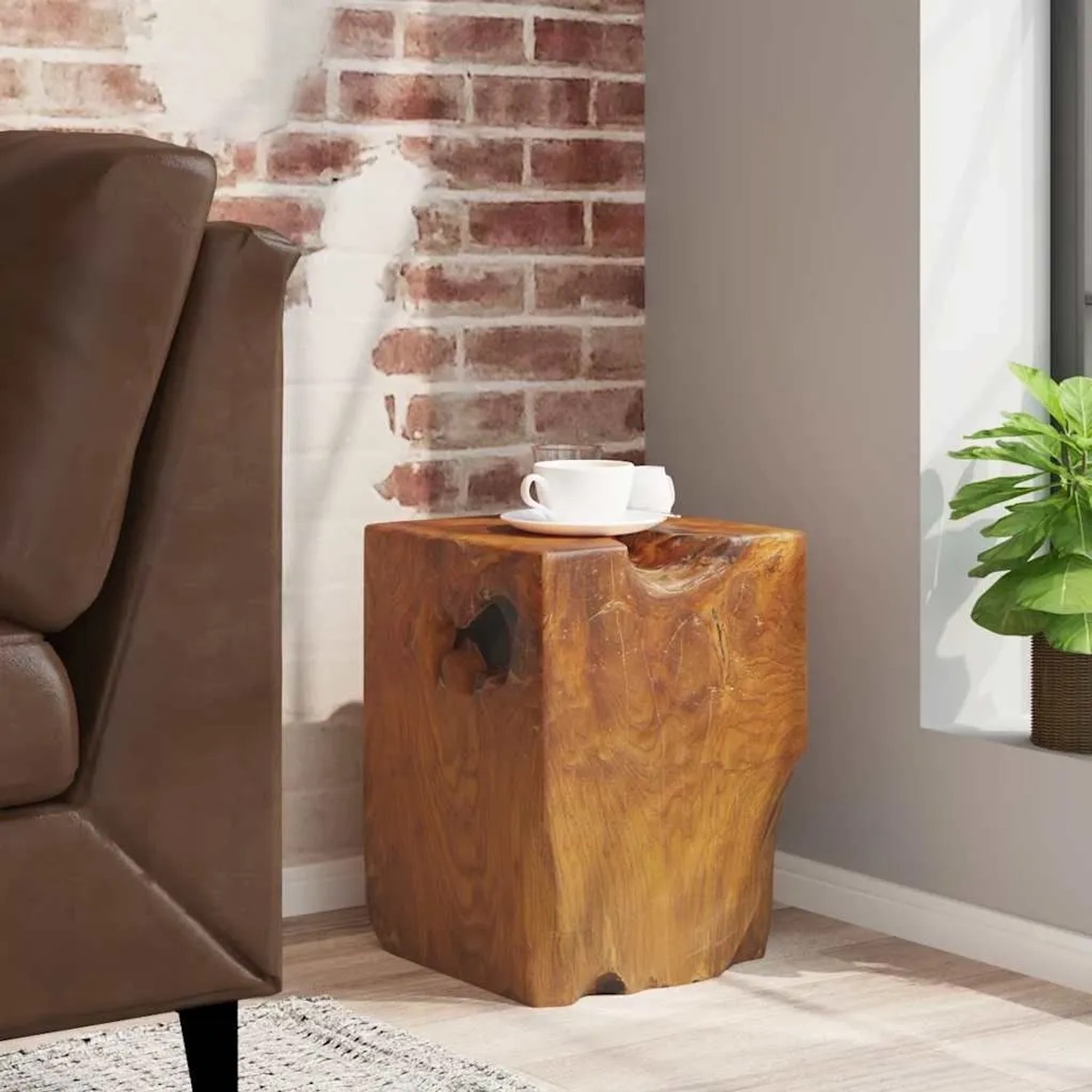vidaXL Hocker Massivholz Teak 243469