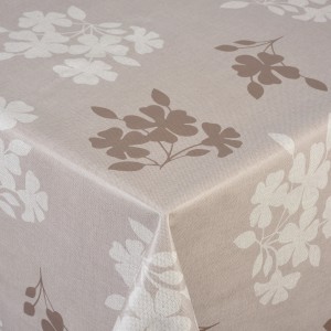 Venilia Tischdecke Style Taupe mit Blumenmuster, Meterware, ideal für den Innen- und Außenbereich.