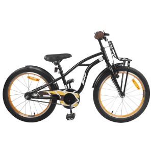 Schwarzes 20 Zoll Kinderfahrrad von vidaXL für Kinder von 6-11 Jahren.