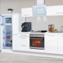 Respekta Premium Küchenzeile 300 cm in Weiß Hochglanz mit E-Geräten und viel Stauraum.