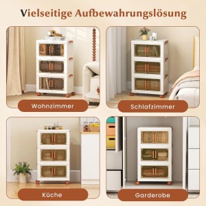 Costway Aufbewahrungsbox mit Deckel 19 L x 3 Stapelboxen Transparent