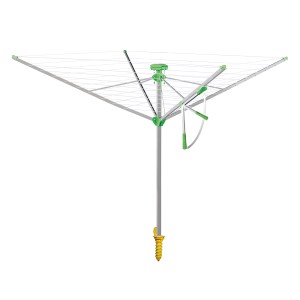 Juwel Wäschespinne Novaplus 400 Deluxe mit Eindrehhülse, ideal für 4-5 Waschladungen.