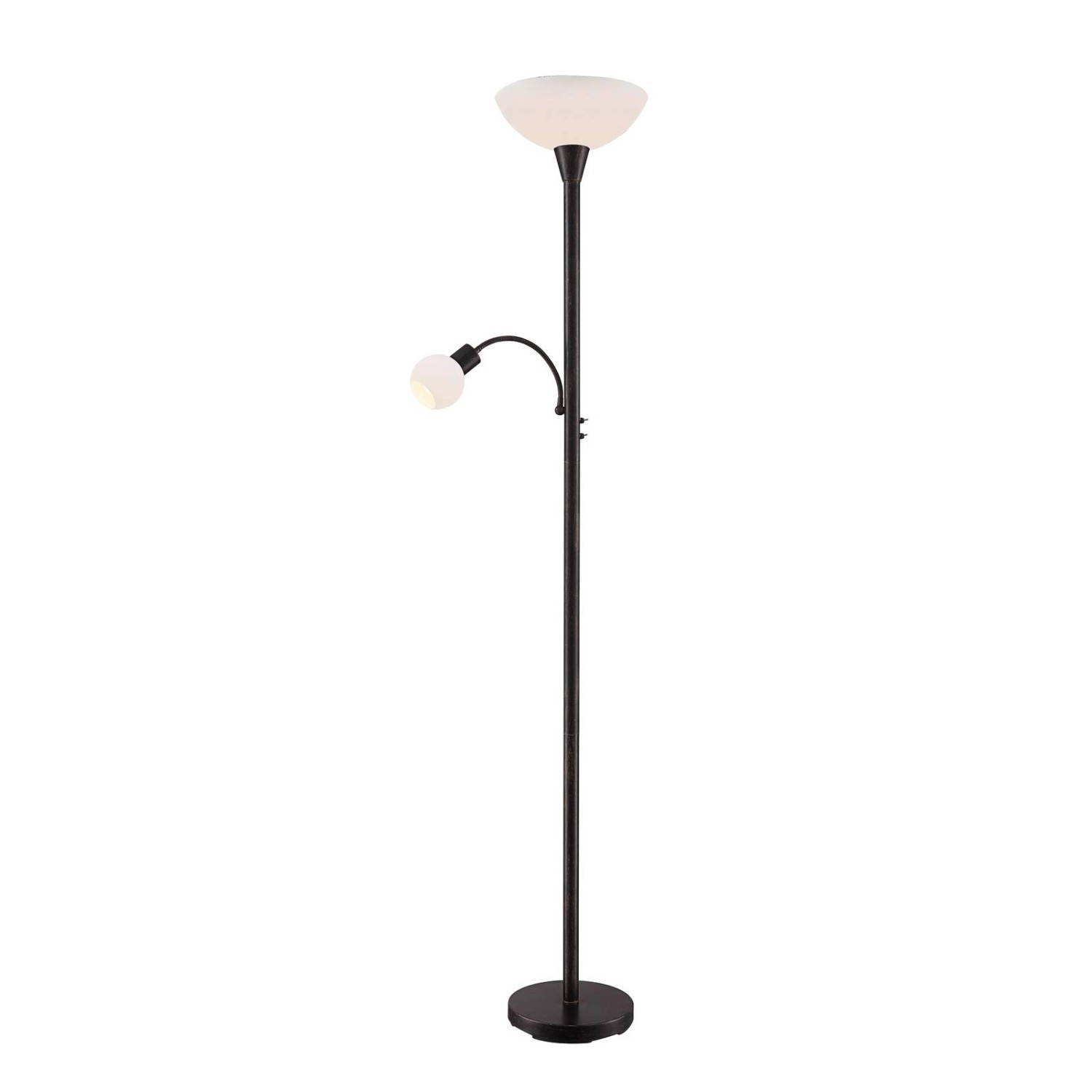 Lindby Stehlampe Elaina 9620010 Modern in Braun aus Metall 2-flammig E27 Wohnzimmerleuchte