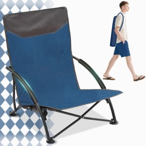 Sekey 1x Klappstuhl Campingstuhl Strandstuhl mit Gepolsterten Armlehnen Blau