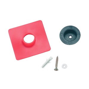 Clip-On Wandabstandshalter Set für Spiegelmontage mit Dübel, Schraube und Unterlegscheibe.