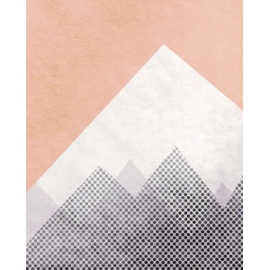 Komar Wandbild Wild and Free Mountain, 40x50 cm, abstrakte Berglandschaft in Pastellfarben.