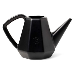 Schwarze Capi Gießkanne Doppio Xala Smooth, 2 l, für Innen- und Außenbereich.