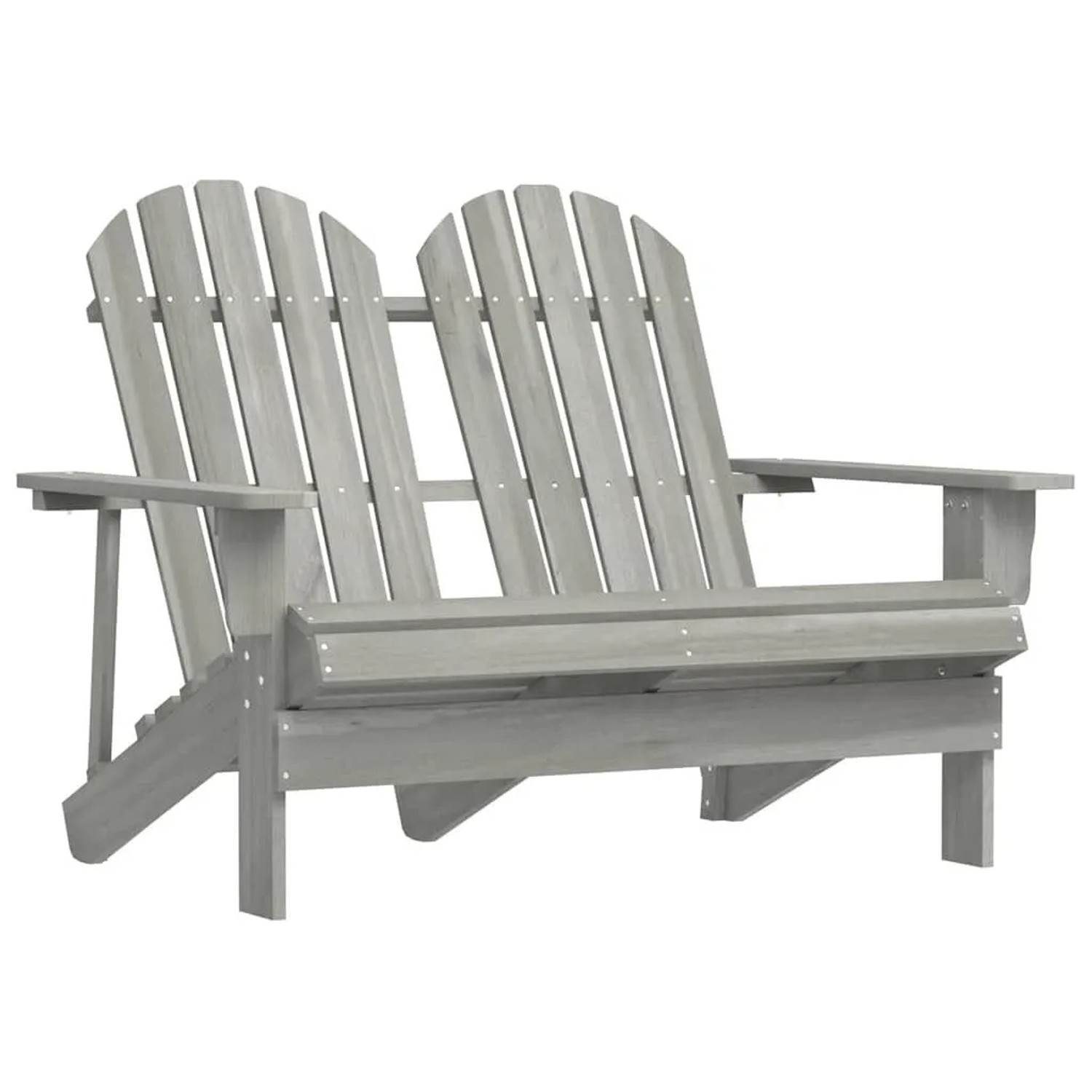 vidaXL Adirondack-Gartenbank 2-Sitzer Massivholz Tanne Grau 315900