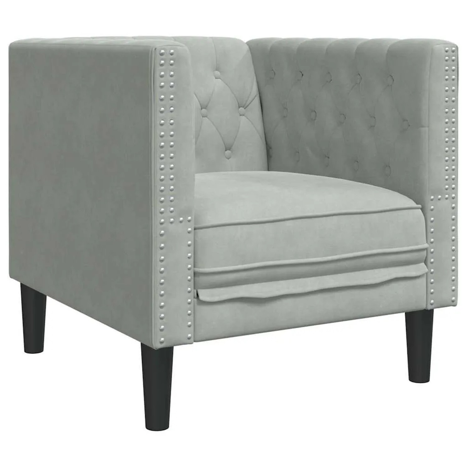 vidaXL Sofa Hellgrau 74,5 x 71 x 70,5 cm Samt 42013016
