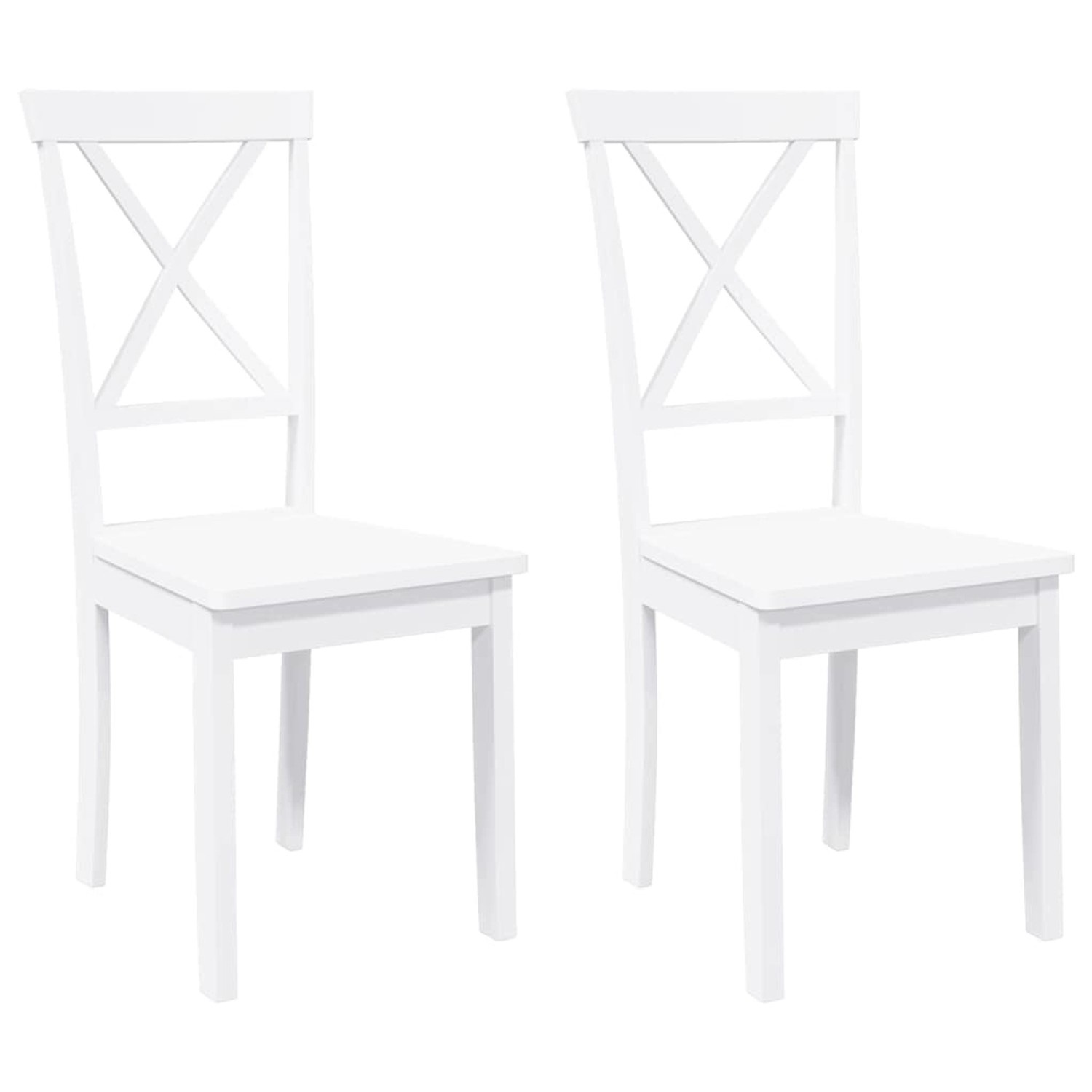 vidaXL Esszimmerstühle 2 Stk Weiß Massivholz Gummibaum 4102407 günstig online kaufen