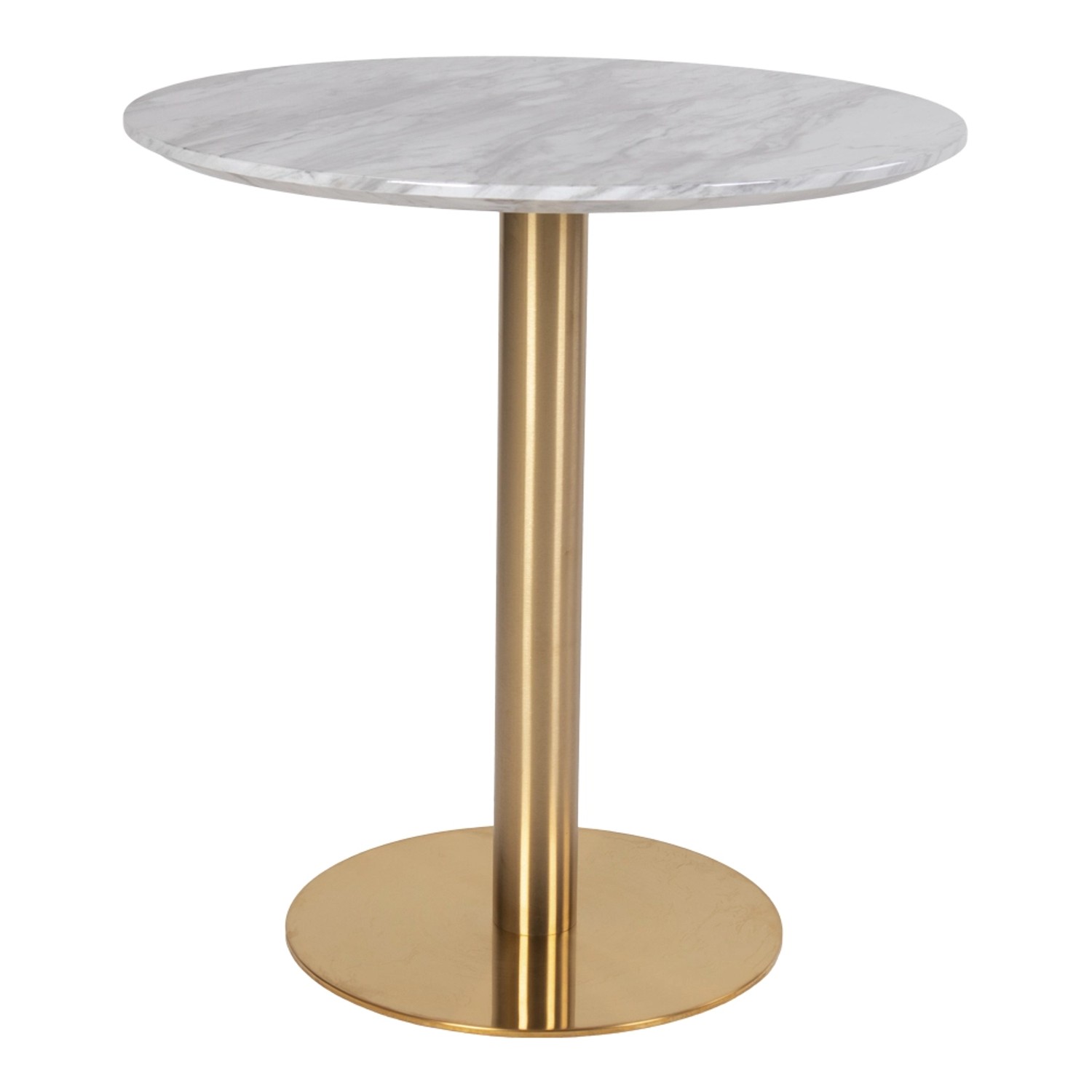 ebuy24 Bojan Esstisch Ø70 cm Marmor Look Messingfarbene Beine günstig online kaufen