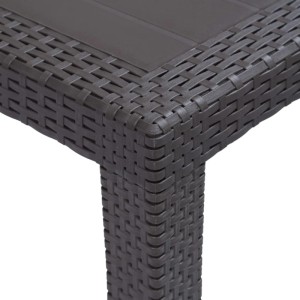 Detailansicht: Brauner Furnicato Gartentisch in Rattan-Optik, Kunststoff, 150x90 cm.
