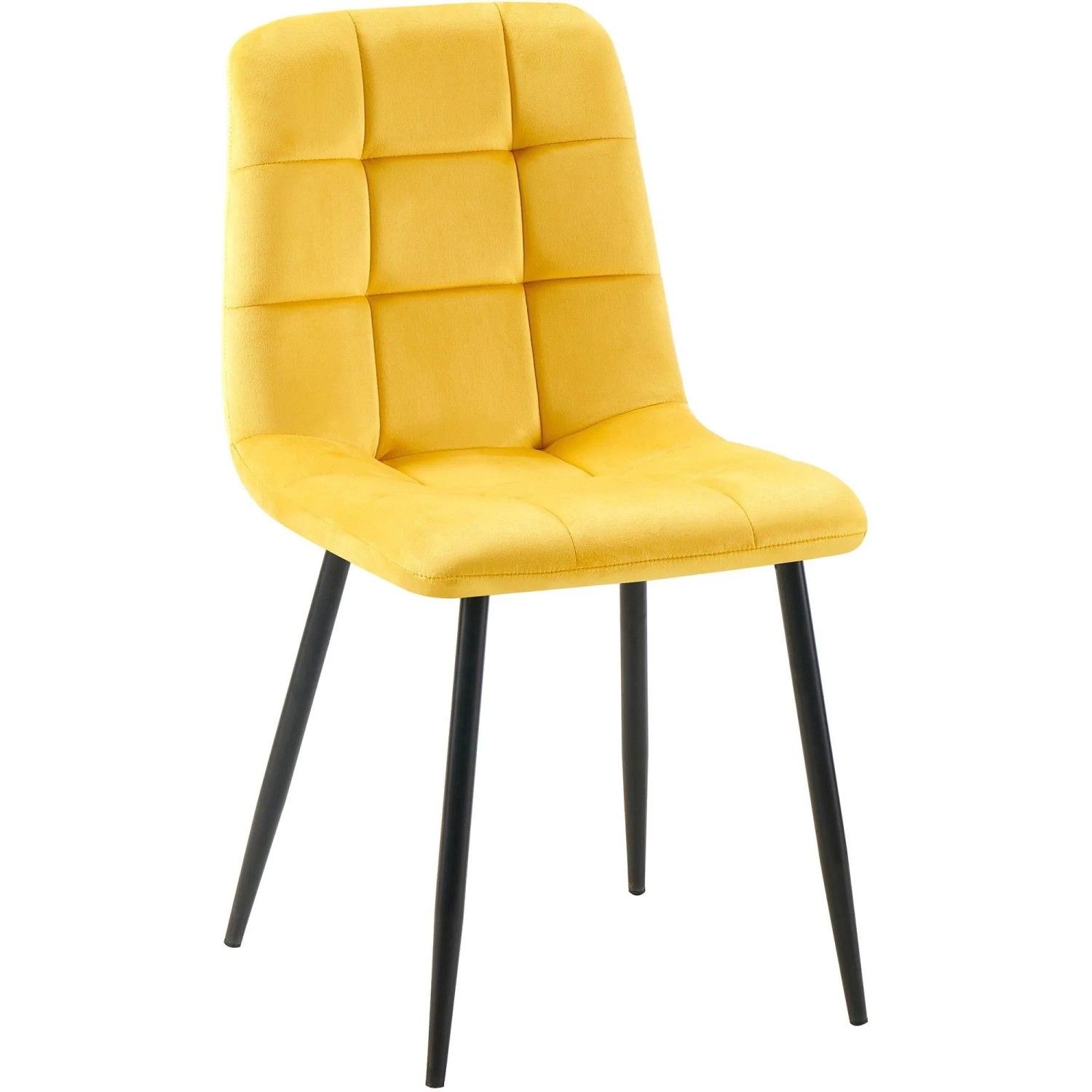 DELUKE Esszimmerstuhl FANOR Samt Gelb 45x55x84cm Essstühle Esszimmerstühle Küchenstühle Wohnzimmerstühle