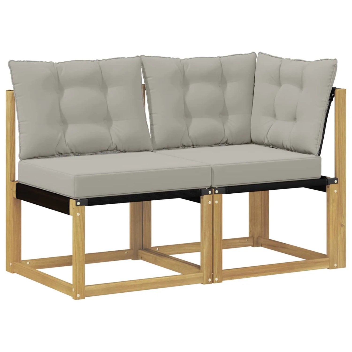 vidaXL Outdoor Mittel- und Ecksofa mit Kissen 2 Stück Weiß 901618