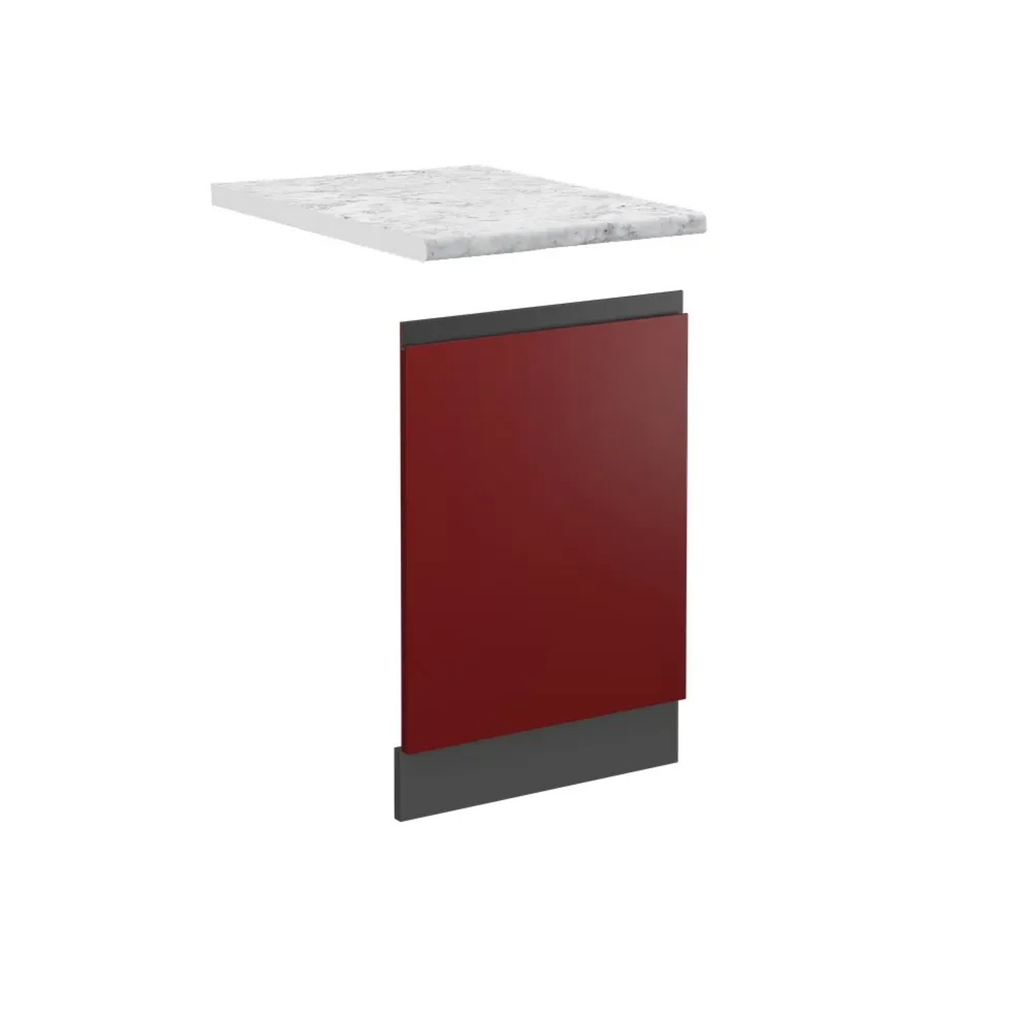 Vicco Frontblende R-Line Geschirrspüler Fronttür Rot/Anthrazit AP Marmor mit Anthrazit Korpus