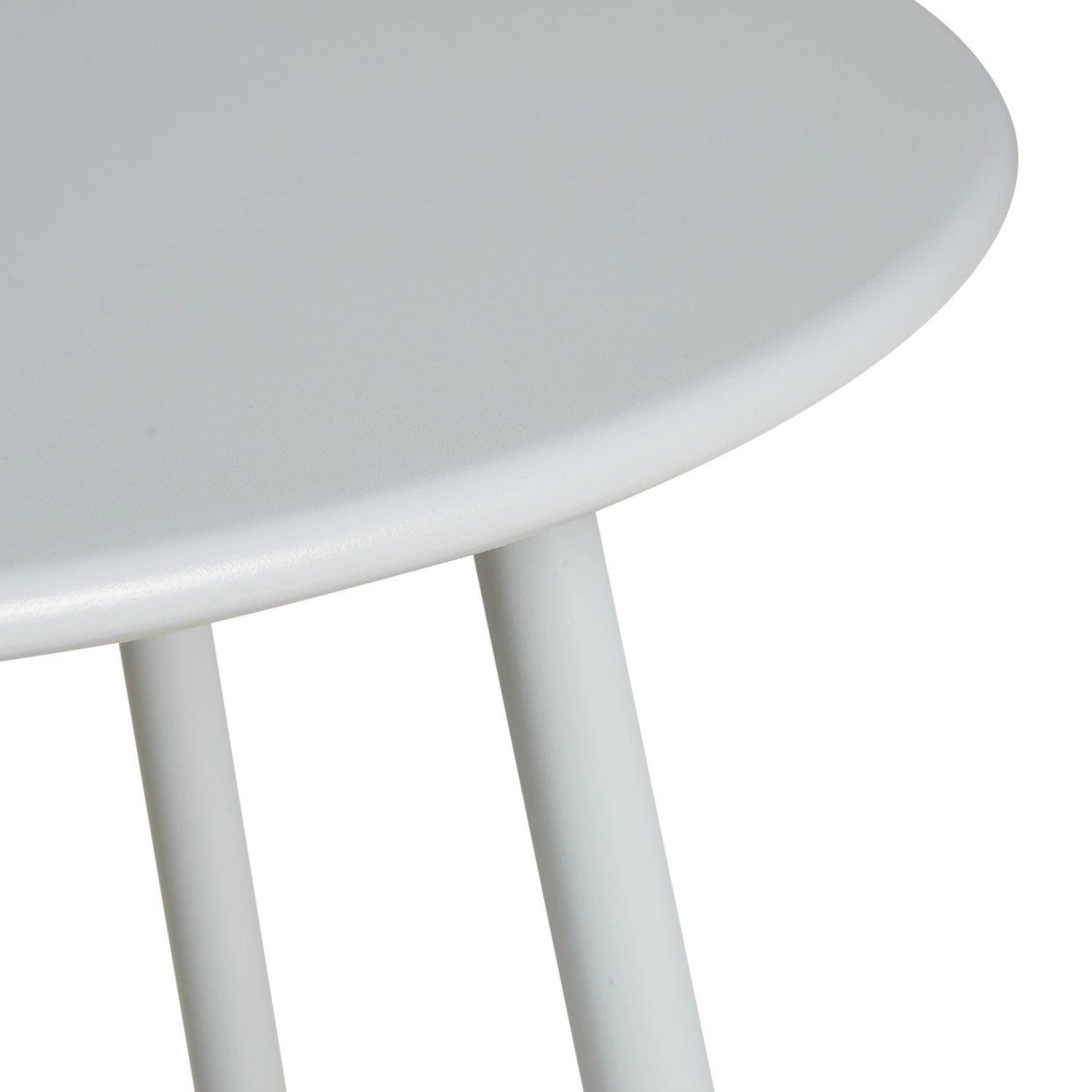 Detailansicht: Runder, grauer Homestyle4u Gartentisch/Beistelltisch aus Metall, 45 cm.