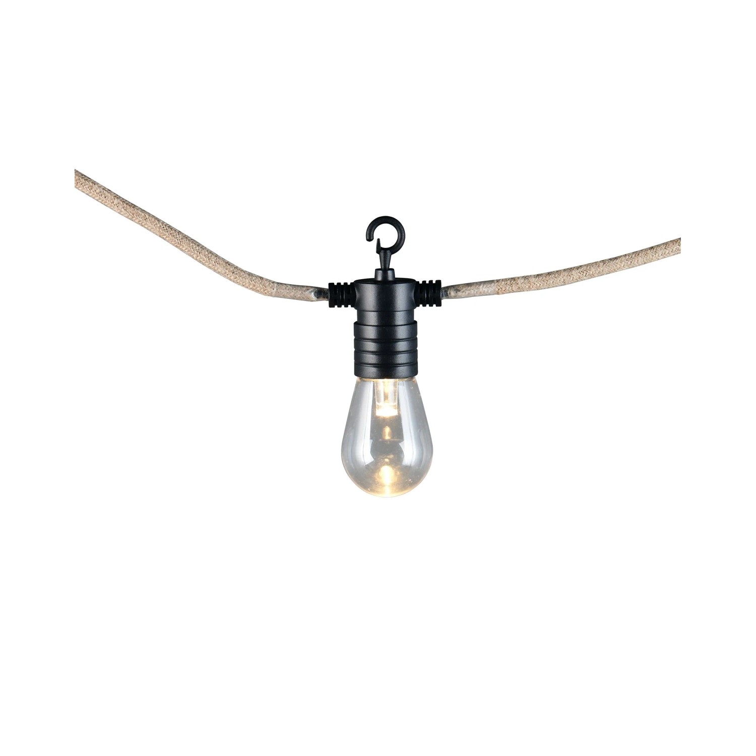 Reality LED Lichterkette Ember, schwarze Fassung, Glühbirnen-Look für den Außenbereich.