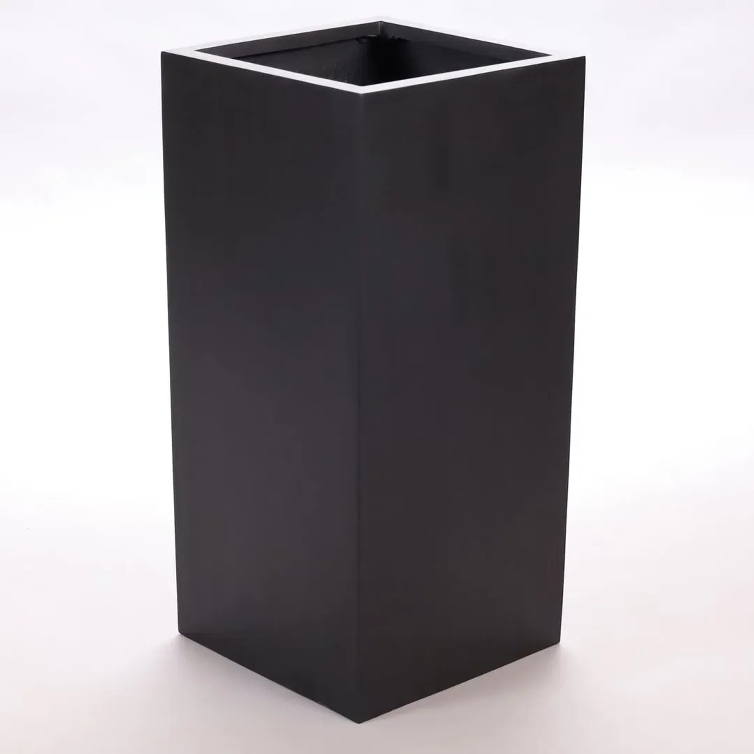 Elegant Einrichten Pflanzkübel Fiberglas Säule 30x30x60cm Elegant-Schwarz-Matt