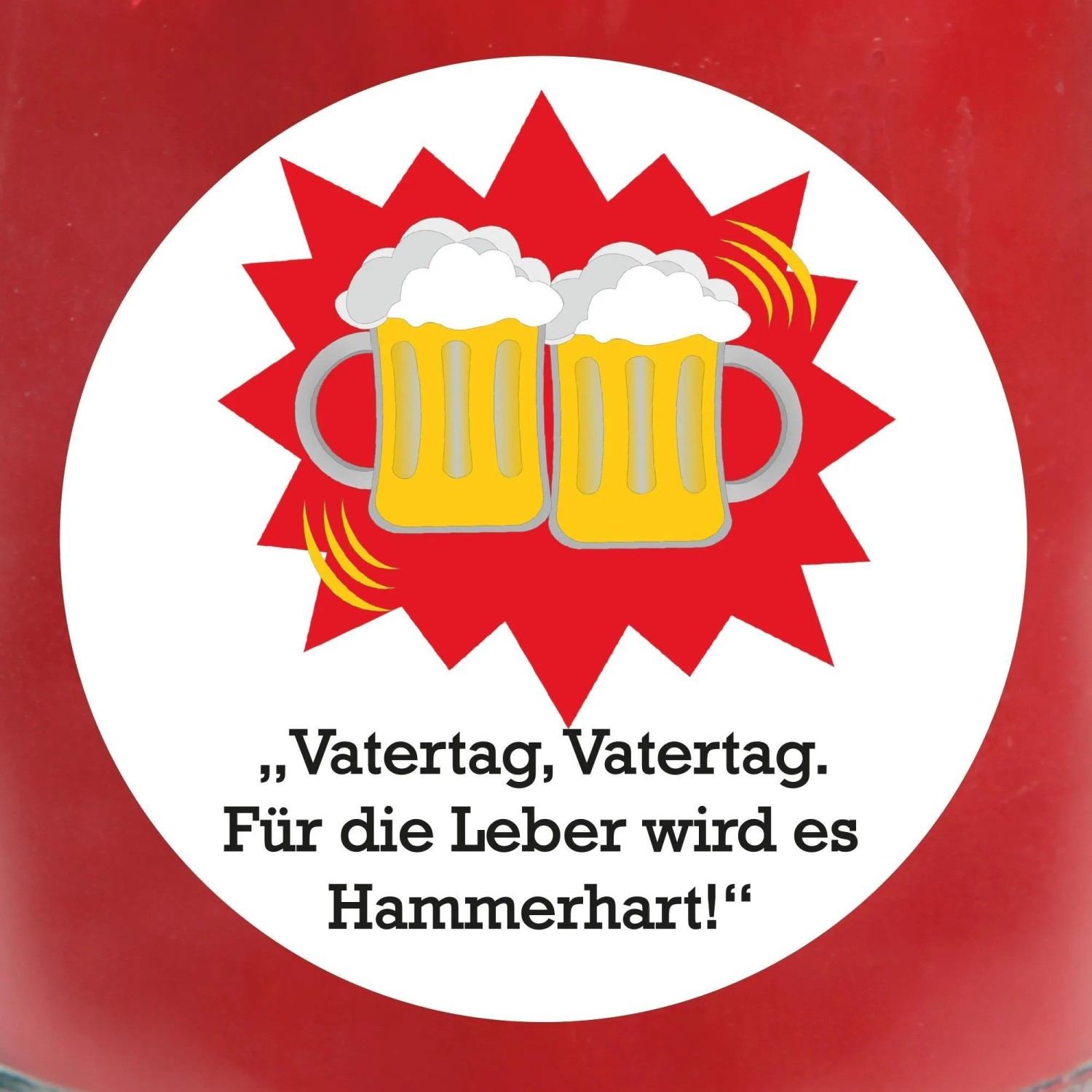 HS Candle Duftkerze Vatertag Rose Rot mit Bierkrug Motiv im Bonbon Glas.
