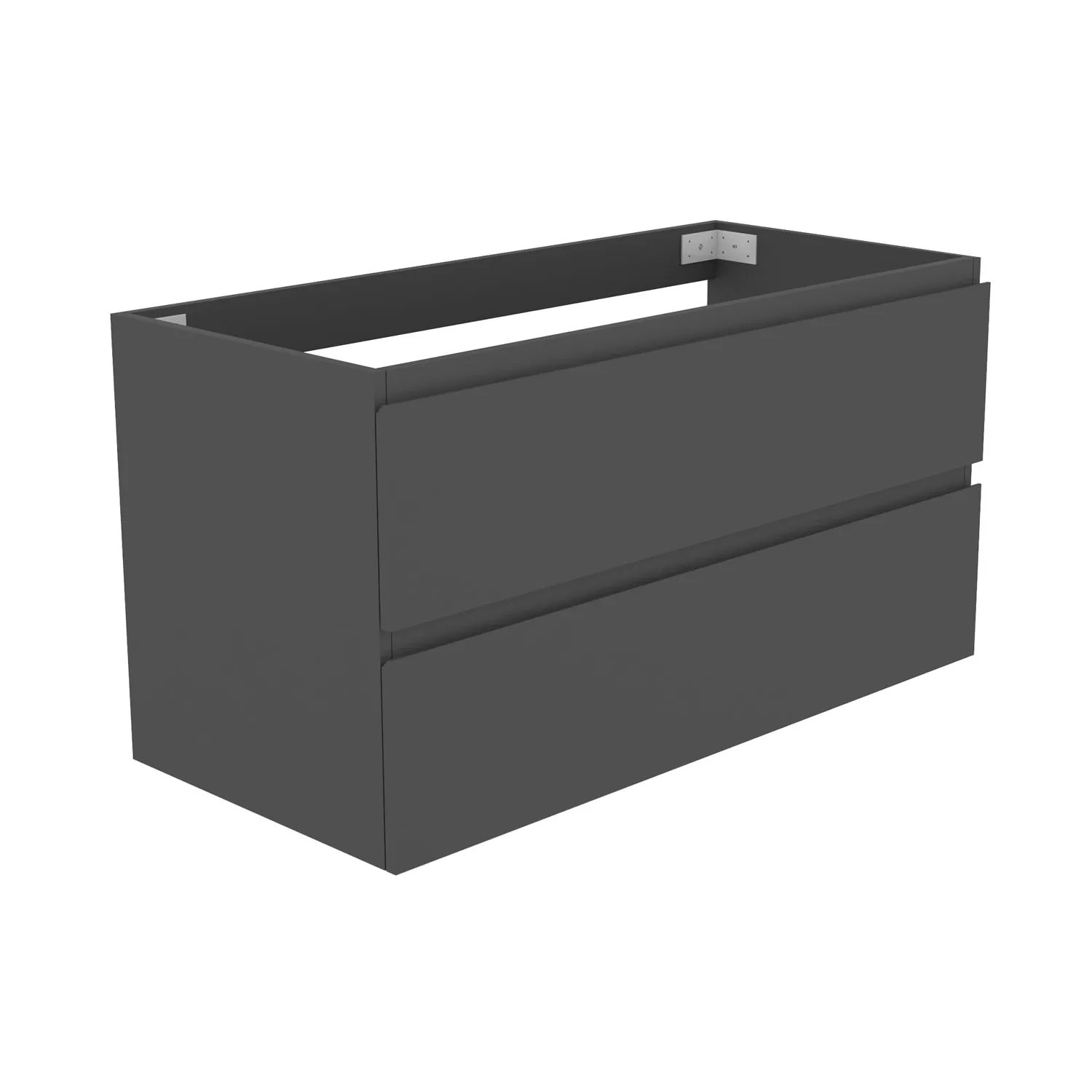 Duschparadies Waschbeckenunterschrank Y244X BxTxH 99x45x52cm in Matt Anthrazit mit 2 Schubladen