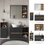 Vicco Badmöbel-Set Viola, 3-teilig in Anthrazit/Eiche mit Spiegelschrank, Waschbeckenunterschrank und Midischrank.