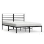 Schwarzes Metall Bettgestell (120x200 cm) mit Lattenrost und Kopfteil.