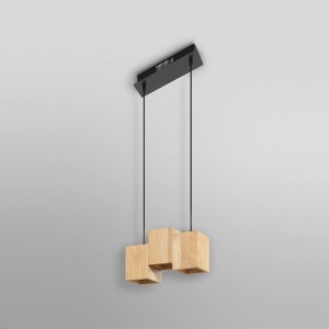 Ledvance Smart+ WiFi Pendelleuchte Decor Holz, schwarz, 3 Holz-Würfel, Hängelampe