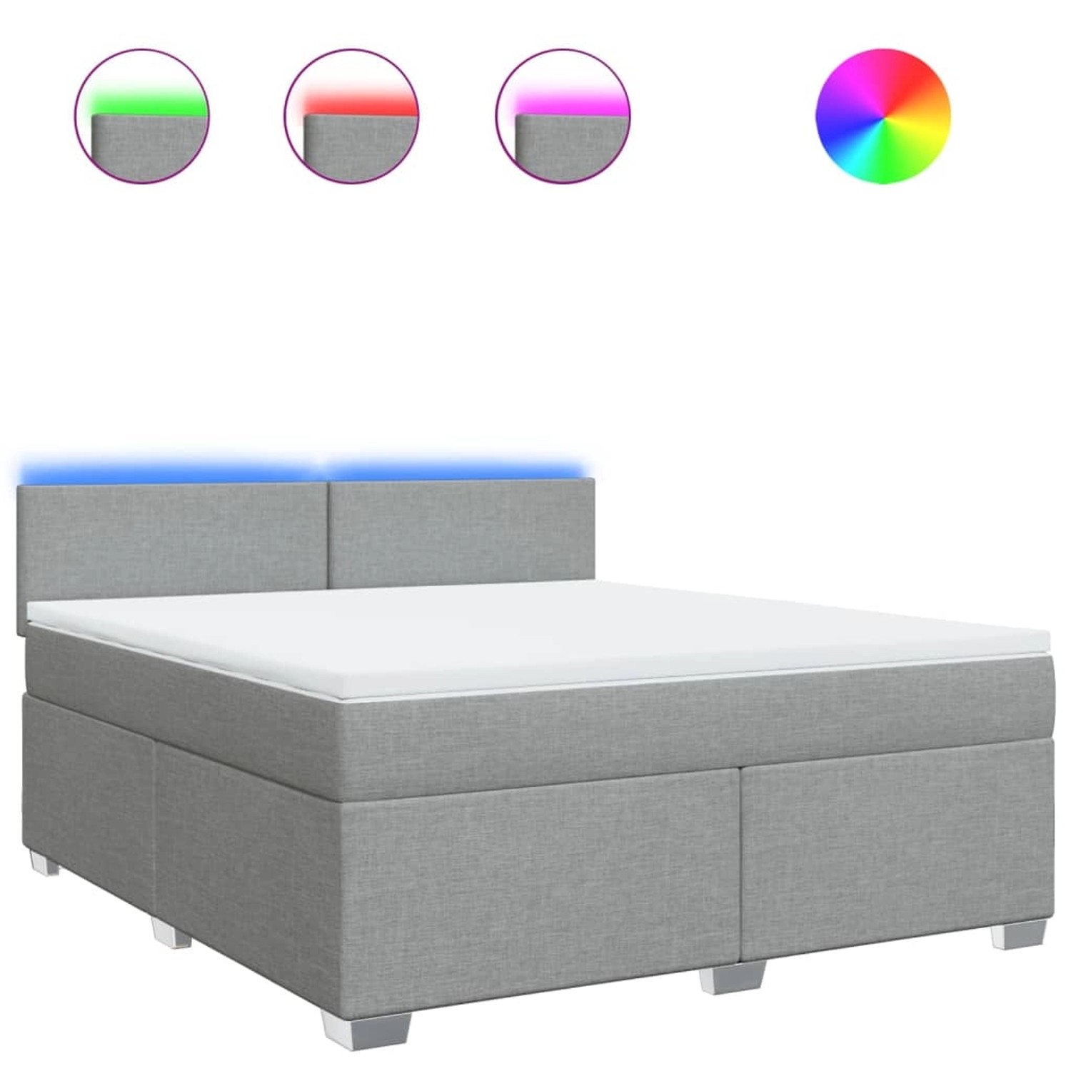 vidaXL Boxspringbett mit Matratze Hellgrau 180x200 cm Stoff 3288260 günstig online kaufen
