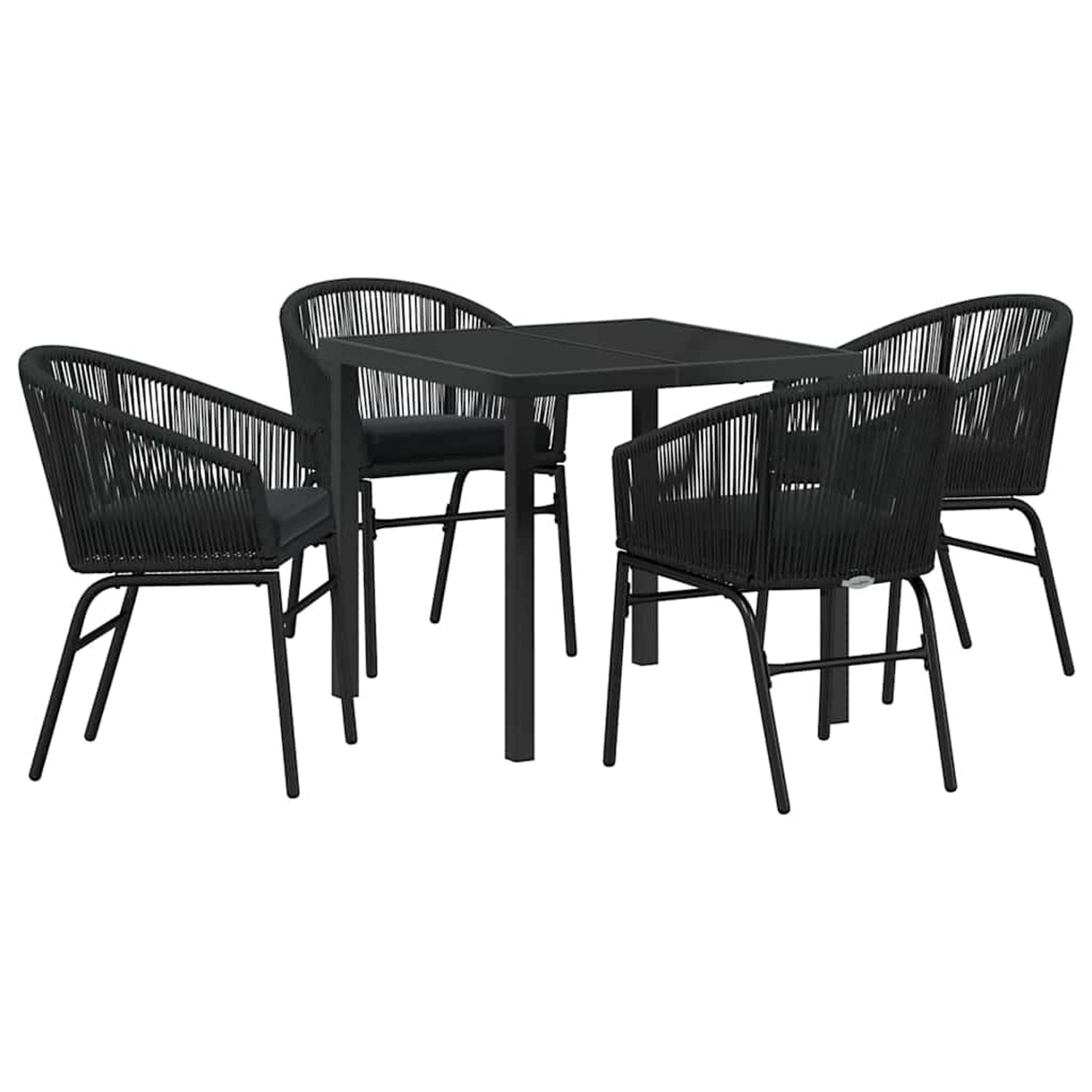 vidaXL Garten Essgruppe 5-Tlg Schwarz Poly Rattan 3379346 günstig online kaufen