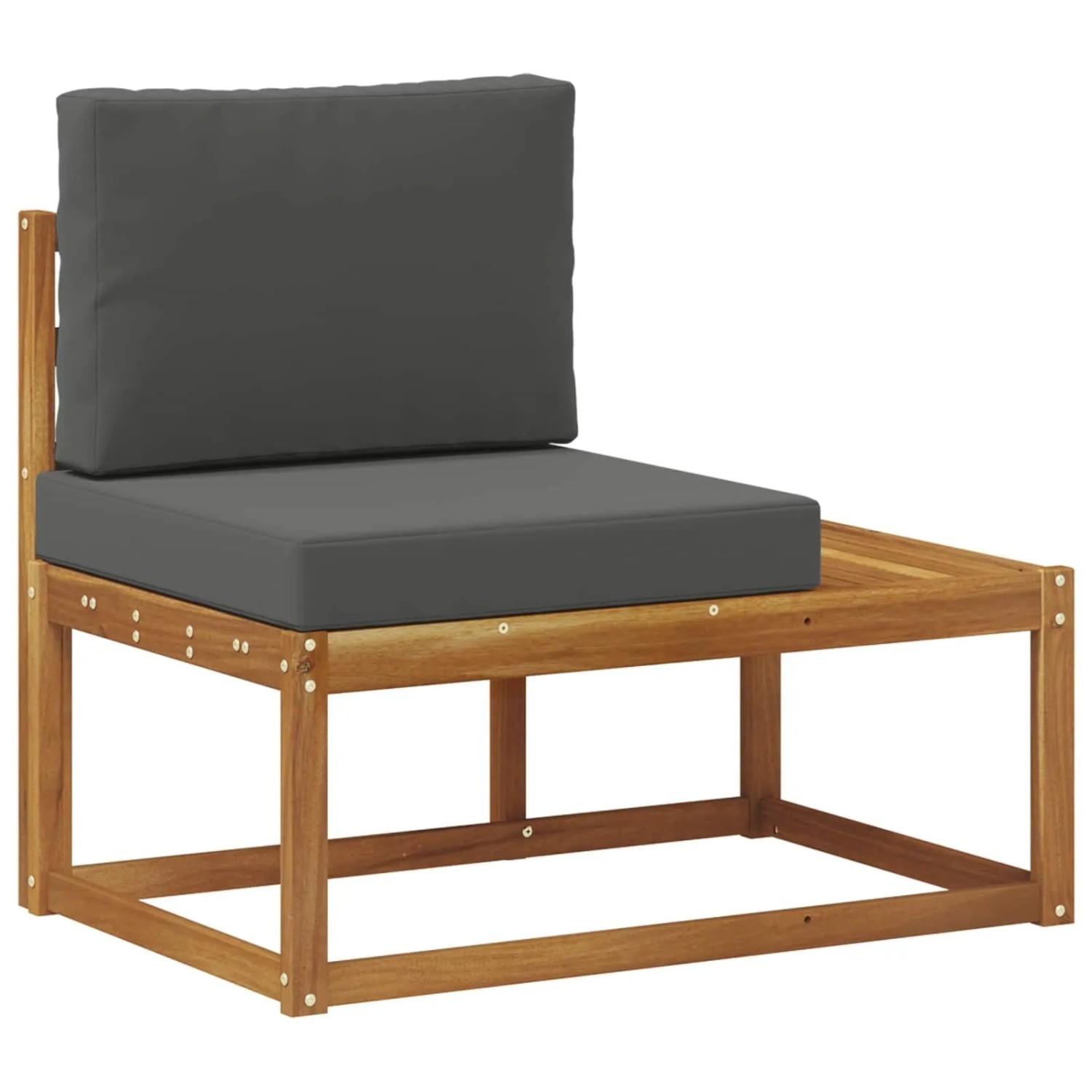 vidaXL Outdoor End Sofa mit Kissen Natur und Anthrazit 91 x 63 x 73 cm 900476