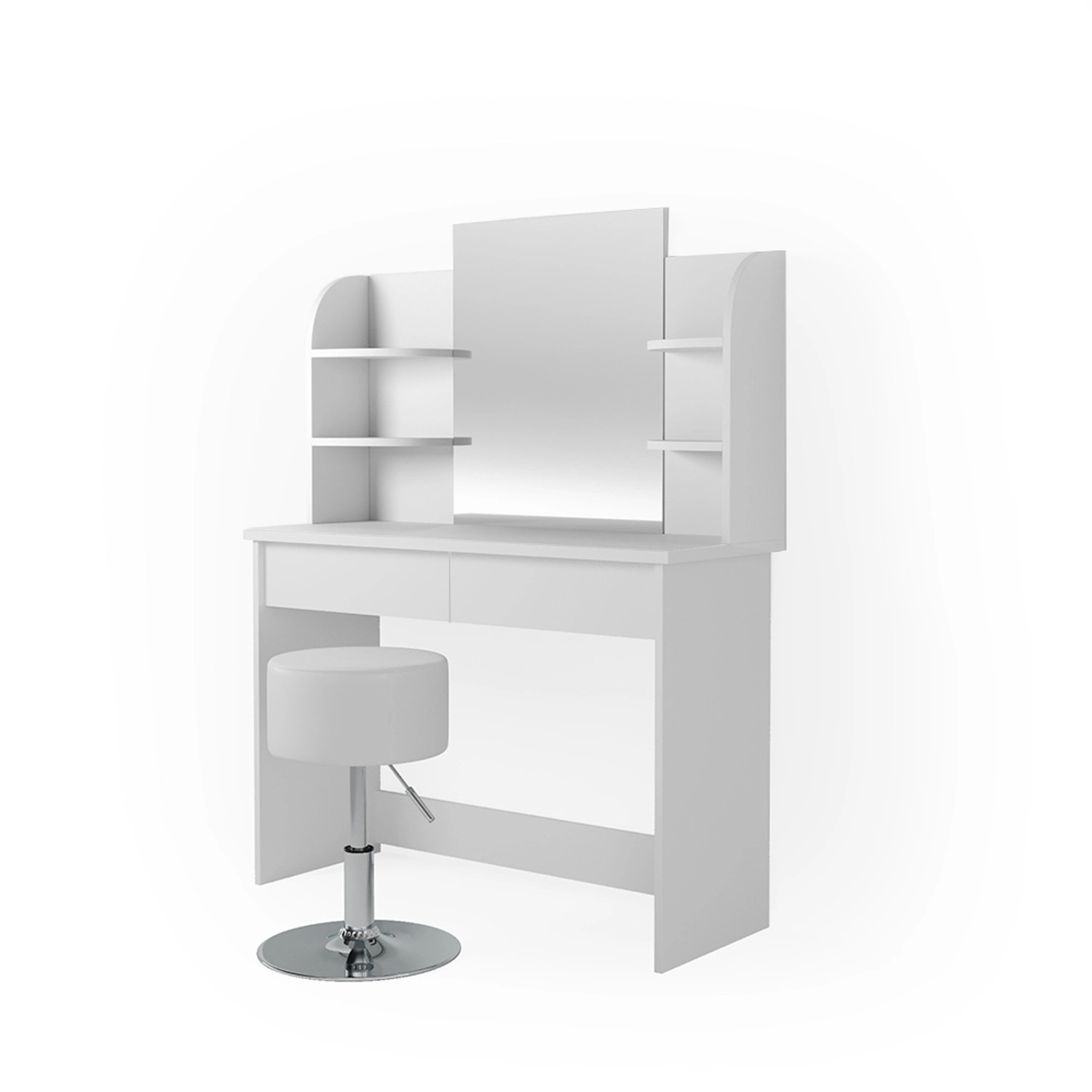 Vicco Schminktisch Charlotte Weiß 108 cm mit Stuhl günstig online kaufen