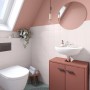Badezimmer mit Fliesenlack in Magnolie, seidenmatt, von Alpina für Bad & Küche.
