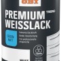 Dose OBI Premium Weißlack Tribrid seidenmatt, Farbe Weiß.