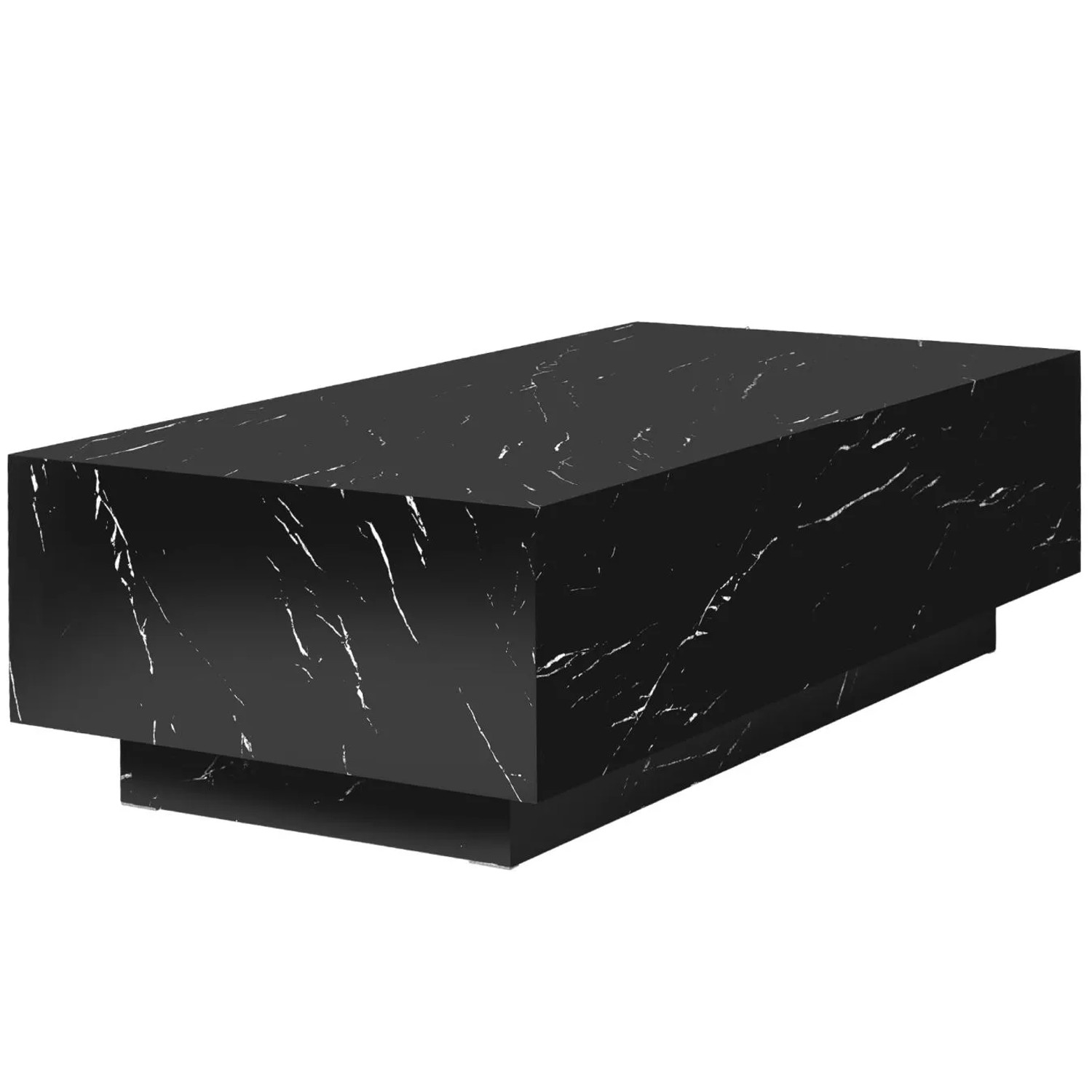 Tectake Couchtisch Lasley Minimalistisches Design Robustes Mdf In Marmoroptik 120 X 60 X 35 Cm 60 X 120 X 35 Cm Marmor Optik Schwarz