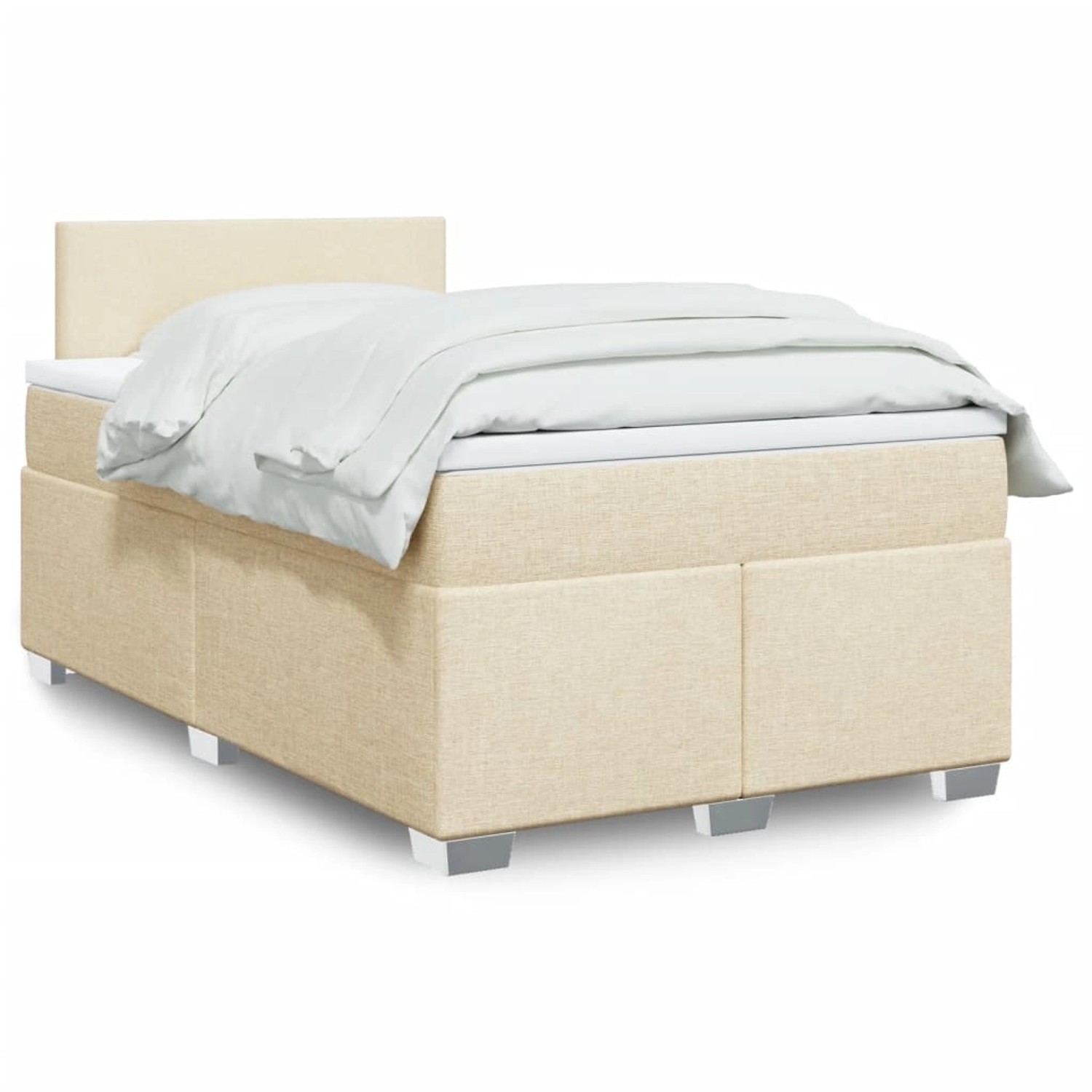 vidaXL Boxspringbett mit Matratze Creme 120x200 cm Stoff 3288153 günstig online kaufen
