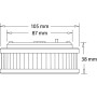 Technische Zeichnung Pyrexx PX-1 Rauchmelder: Maße 105 x 38 mm, Eisenwaren Set.