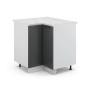 Vicco Eckunterschrank Fame-Line, anthrazit/weiß mit Marmor Arbeitsplatte, 81 cm. Küchenschrank für Ecklösungen.